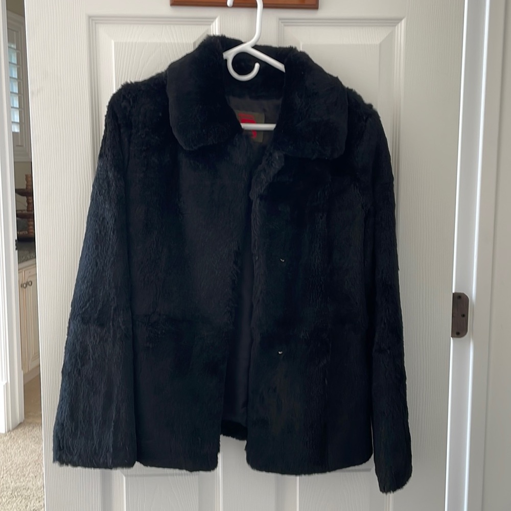 Bernardo collection Spanish rabbit fur coat